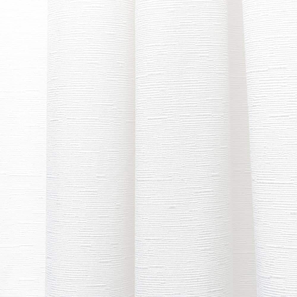 Sawyer White Solid Light Filtering Grommet Top Curtain, 52 in. W x 84 in. L (Set of 2)