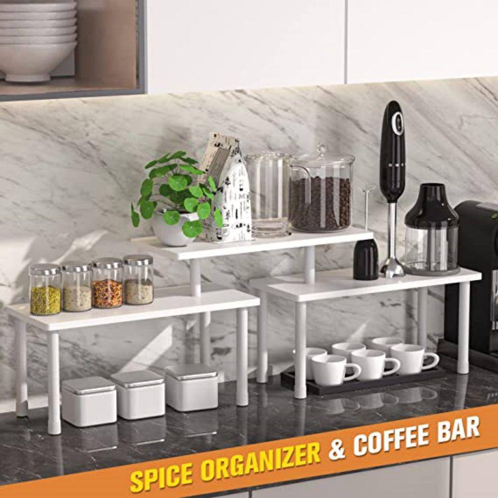 Bathroom Organizer Countertop Kitchen Counter Shelf 2-Tier Separable for Multiple Use