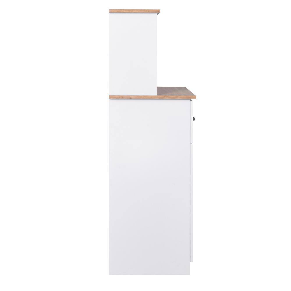 23.62 in. W x 15.75 in. D x 49.41 in. H White Wood Pantry Organizer Cabinet with Storage Drawer