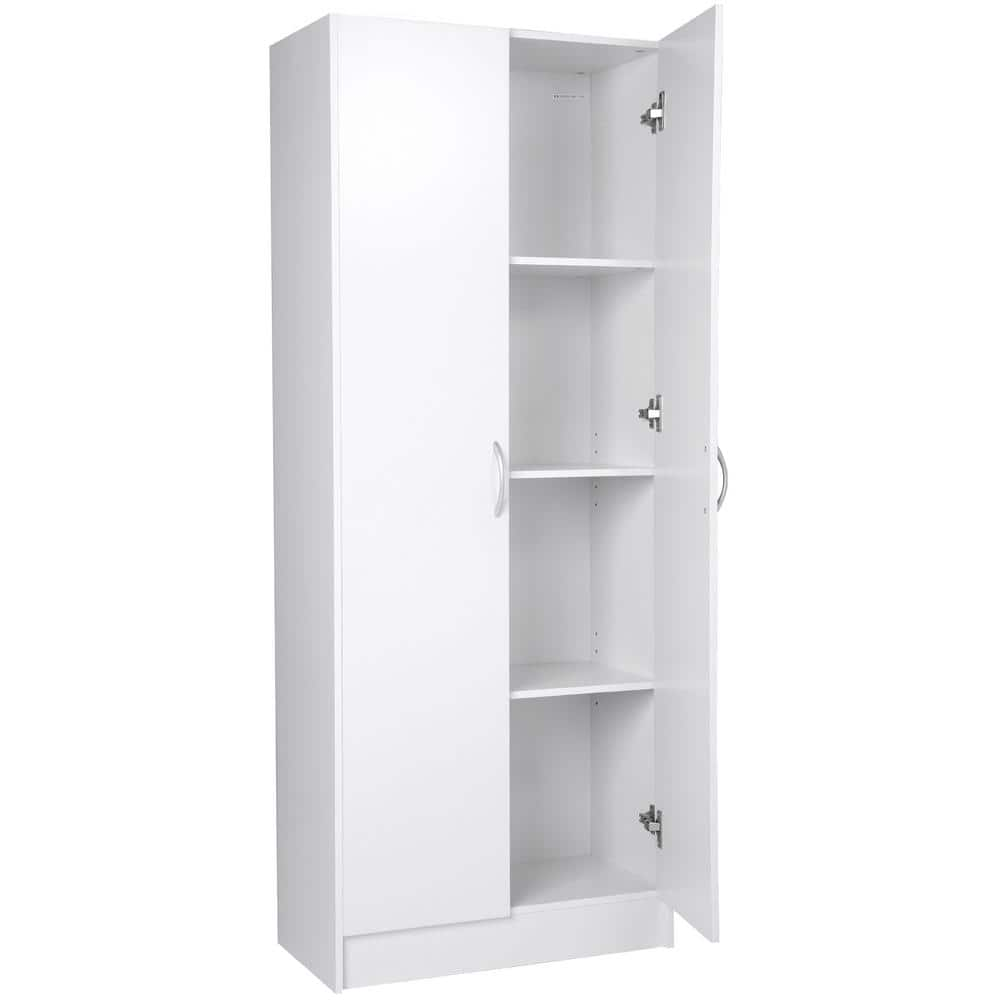 Kitchen Pantry Cabinet 60 in. Tall Food Pantry Storage Cabinet with 3 Shelves(2 Adjustable) Freestanding Storage Cabinet