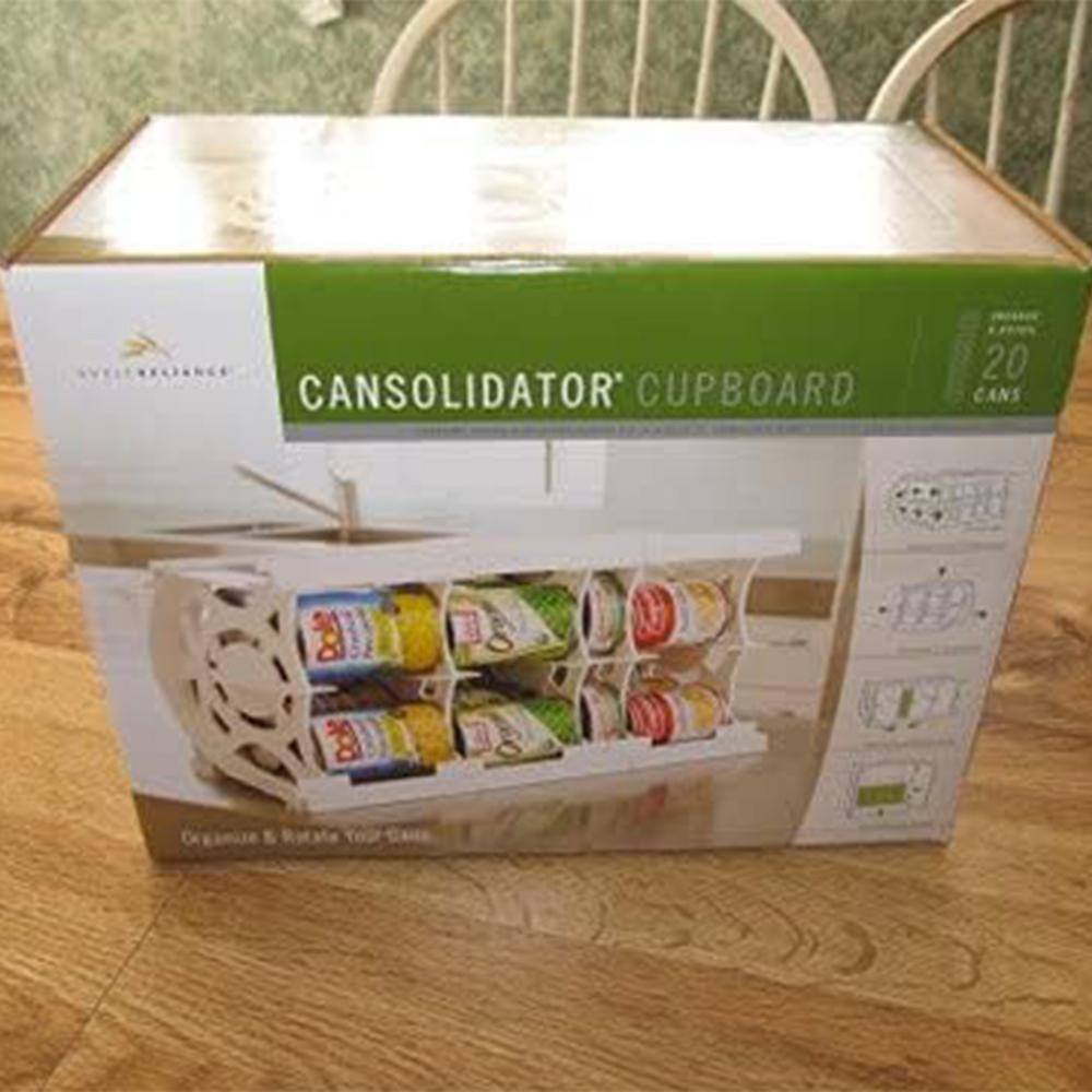 Cansolidator 20-Can Plastic Pantry Organizer with Rotation and Adjustable System