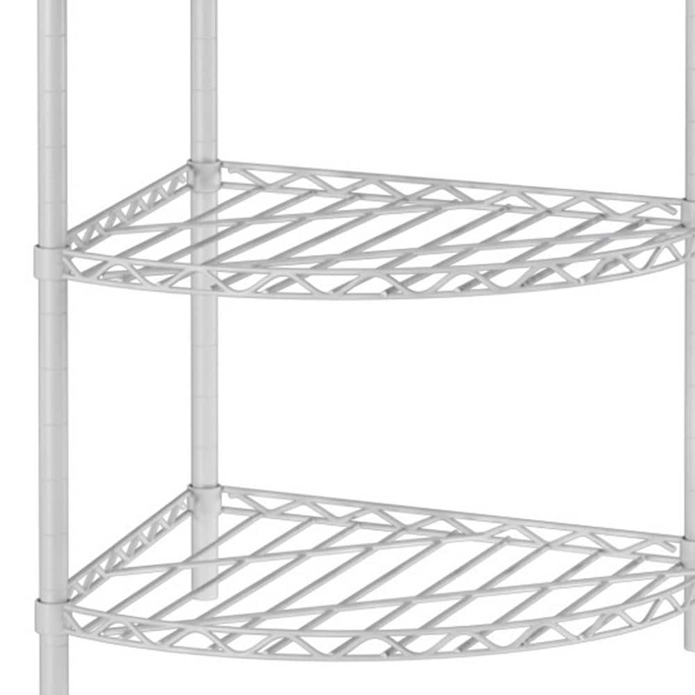 6-Tier Corner White Kitchen Shelf Metal Storage Shelf Height Adjustable