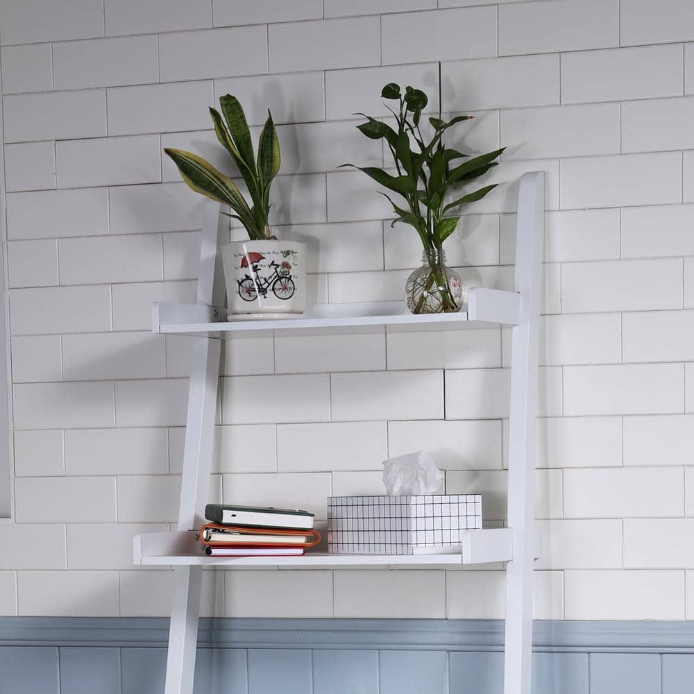 5-Tier Ladder Shelf, 26.75  in.. W x 16.3  in.. D x 72.5  in.. H Shelf for Liv in.g Room Kitchen