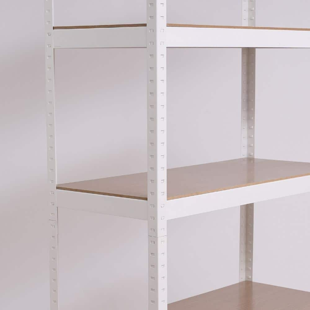 White 5-Tier Adjustable Storage Shelving, Metal Storage Utility Rack Shelf Unit for Warehouse Pantry Closet Kitchen