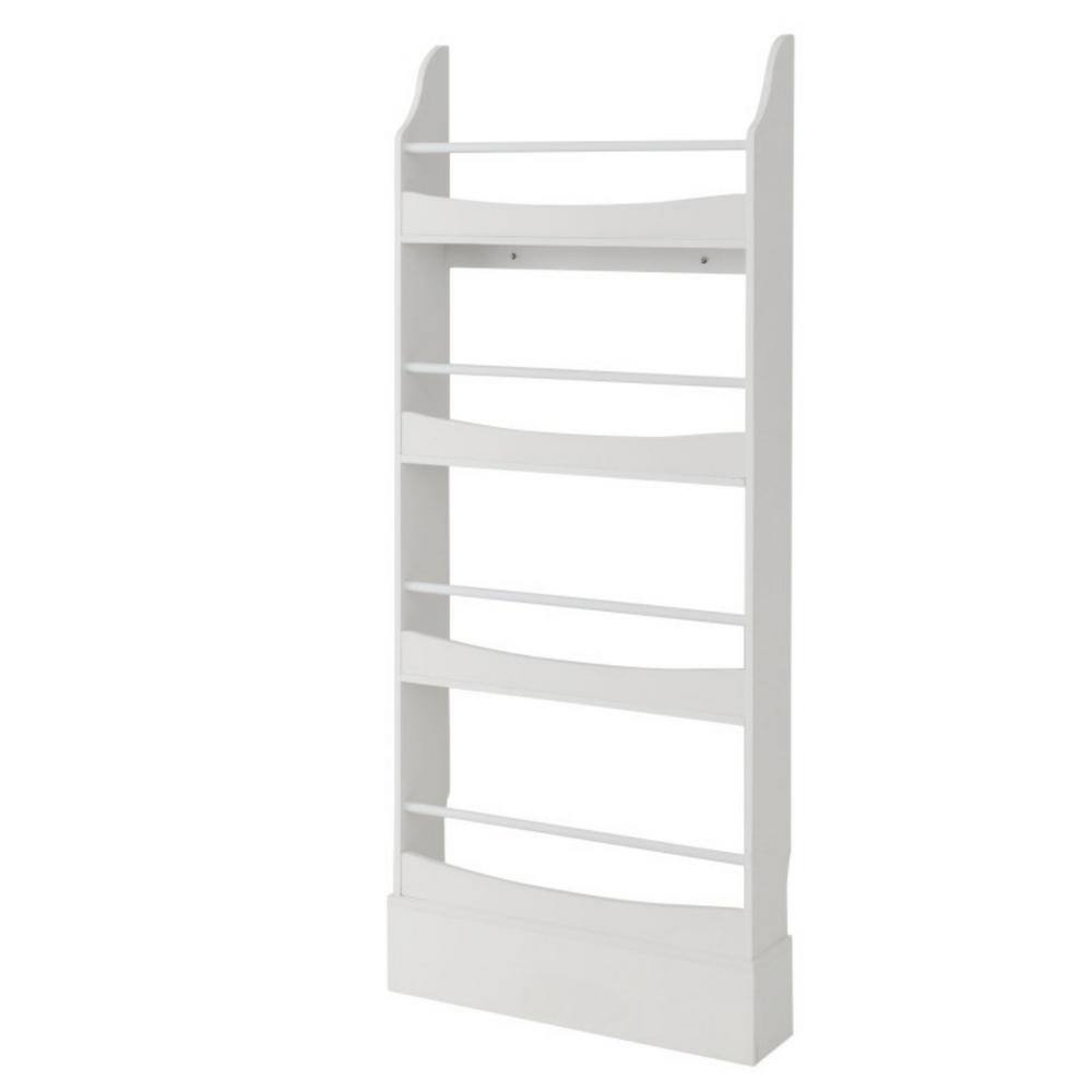 4-Shelf White Pantry Organizer Bookshelf with 2 Anti-Tipping Kits