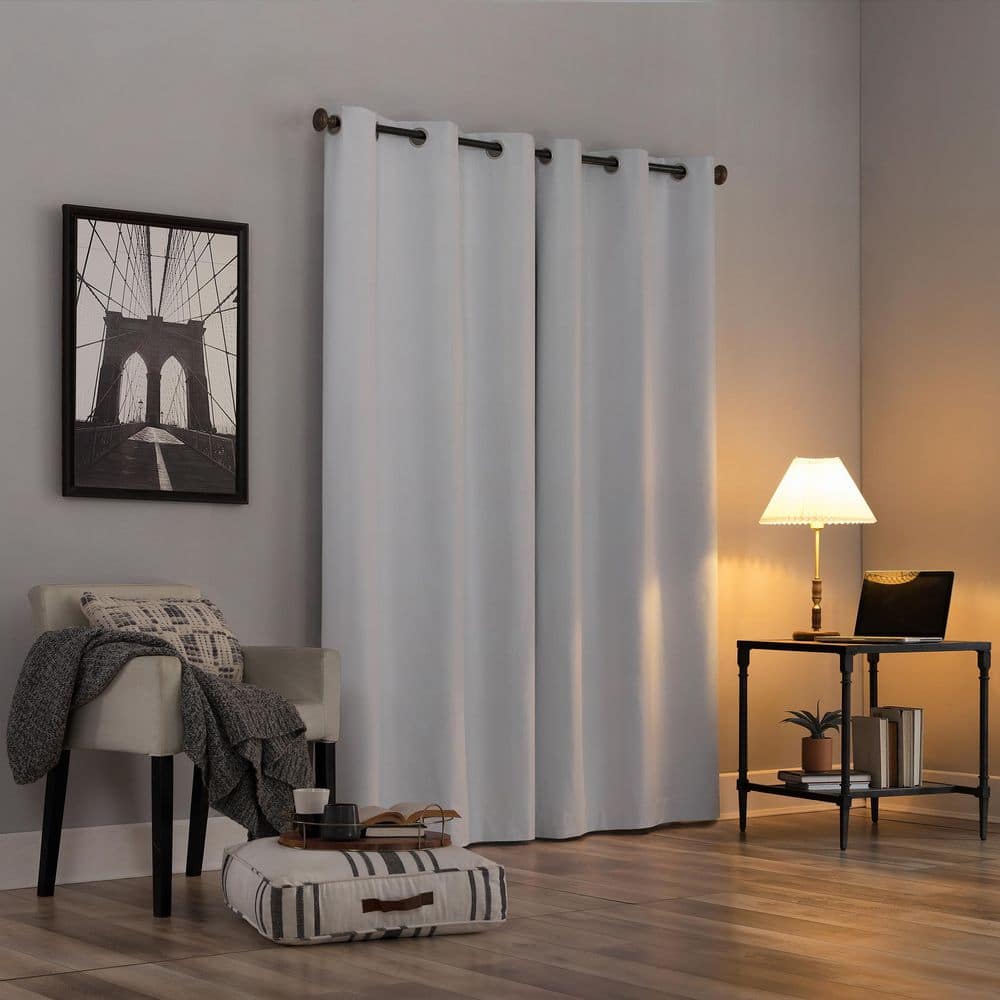 Cyrus Thermal 100% White 84 in. L x 40 in. W Blackout Grommet Curtain Panel