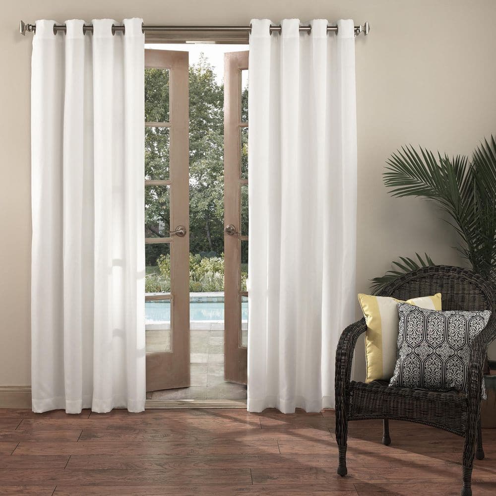 Sailor White 95 in. L x 54 in. W Room Darkening Indoor/Outdoor UV Protectant Curtain Panel