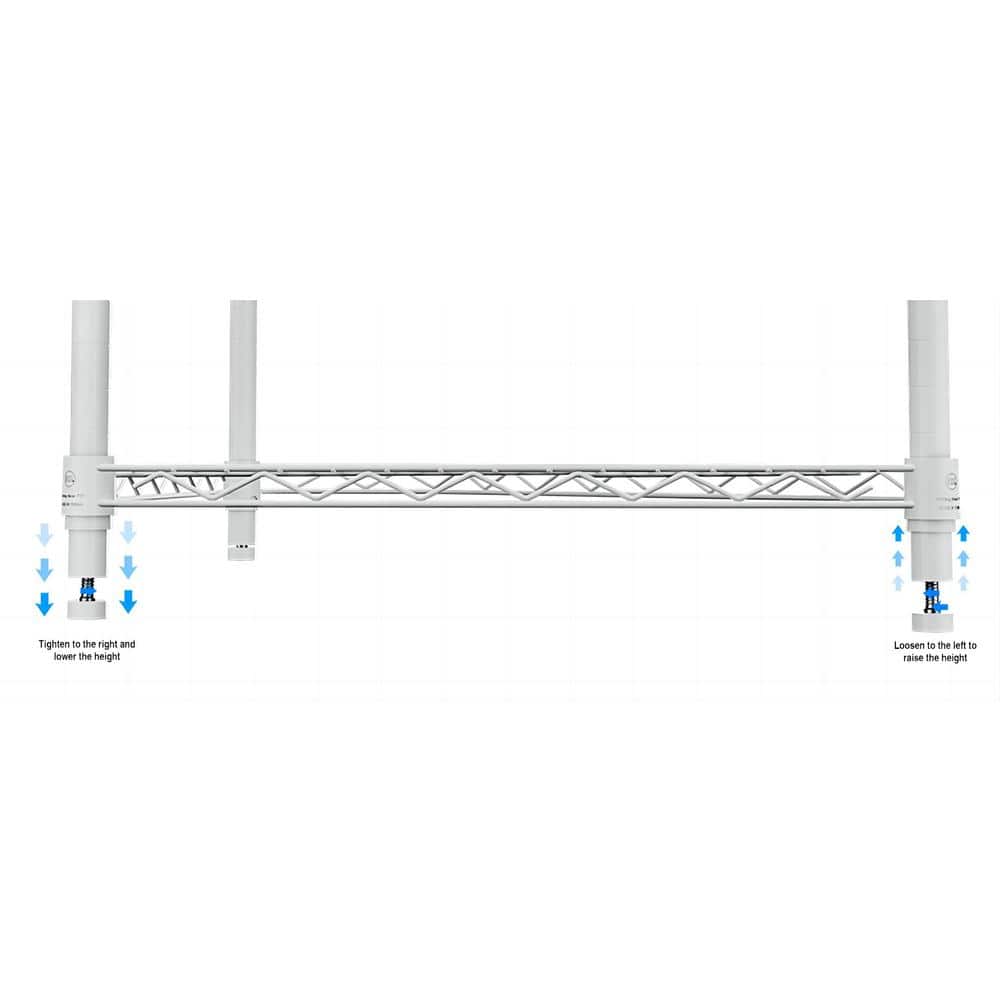 6 Tier Corner Wire Shelf Rack, Adjustable Metal Heavy Duty for Bathroom, Living Room, Kitchen-White