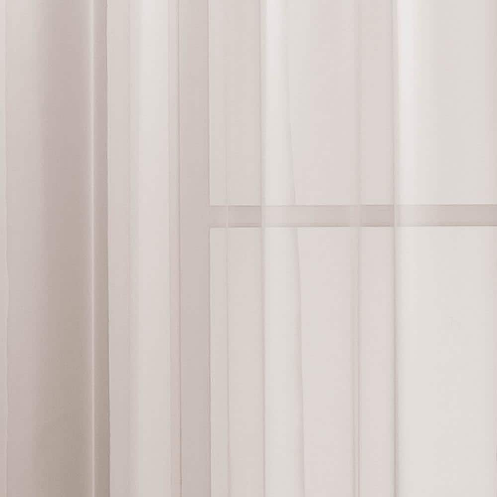 Sheer Diamond Sheer 56 in. W x 84 in. L Rod Pocket Extra Wide Curtain Panel in White