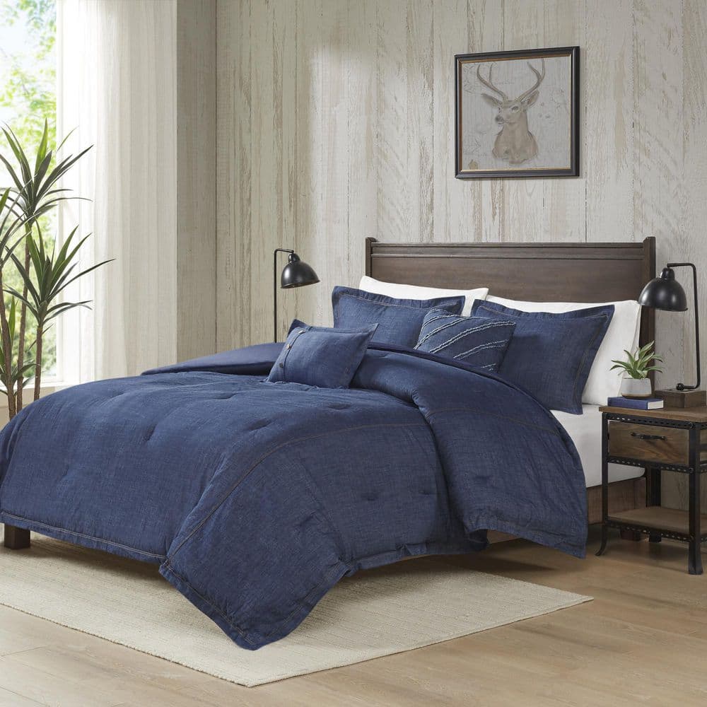 Perry 4-Piece Blue Twin/Twin XL Comforter Set