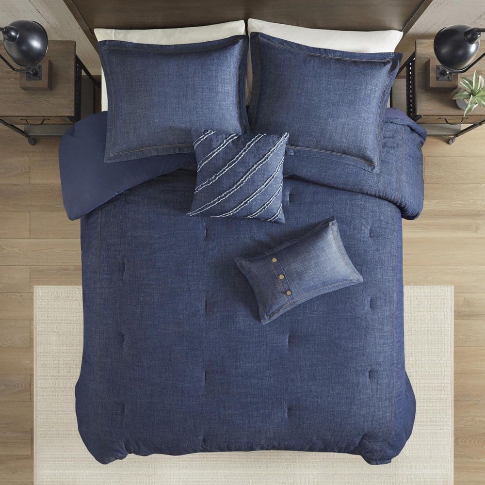 Perry 4-Piece Blue Twin/Twin XL Comforter Set